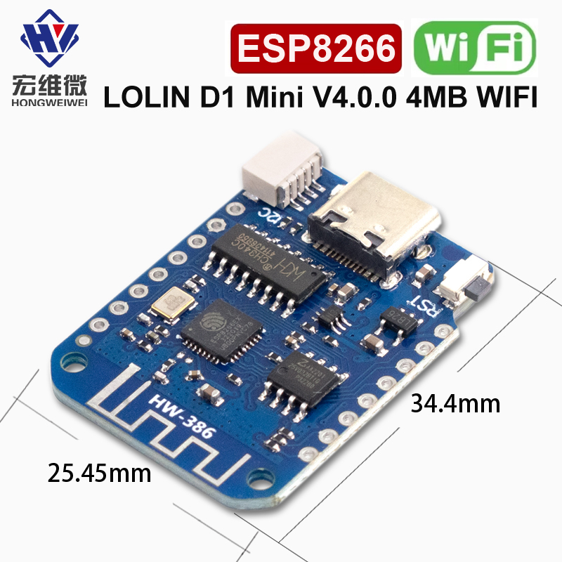 WEMOS D1 Mini V4.0.0 TYPE-C US - Nodemcuv2 评论和价格